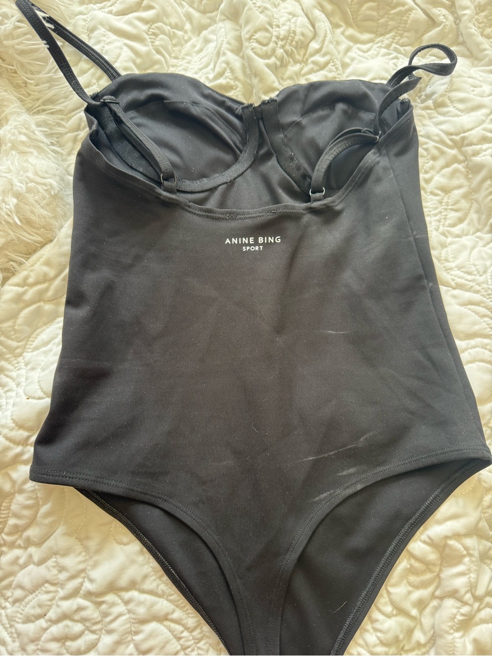 Anine Bing Black Sculpted Cup Bodysuit - Picture 3 of 3